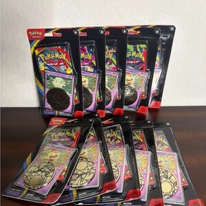 Pokemon TCG phantasmal flames blister packs with coin bundle of 10 Same day ship
